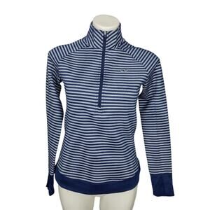 Vineyard Vines Performance Striped Long Sleeve Quarter Zip Pullover Top Size XS